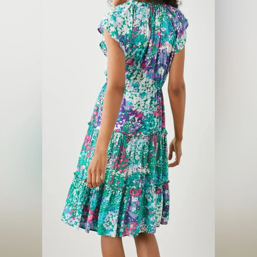 NWOT RAILS Juni Floral Tie Waist Midi Dress - Picture 2 of 11